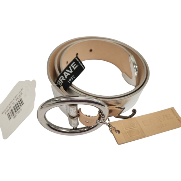 BRAVO Eziz Silver Metallic Belt SIZE 32 - Picture 9 of 9